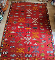 Moroccan colorful kilim artistic vintage