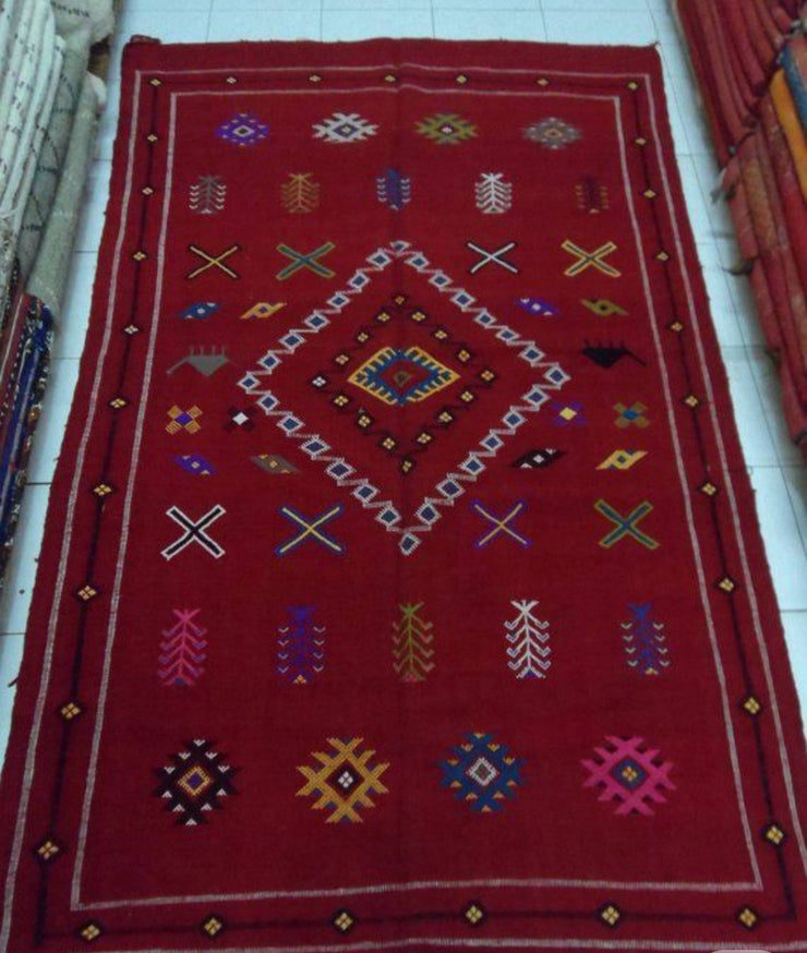 Moroccan colorful kilim artistic vintage