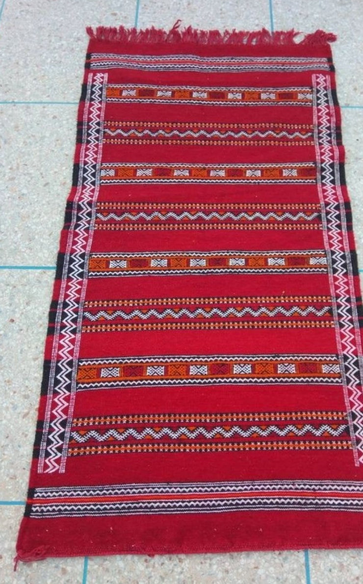 Moroccan colorful kilim artistic vintage